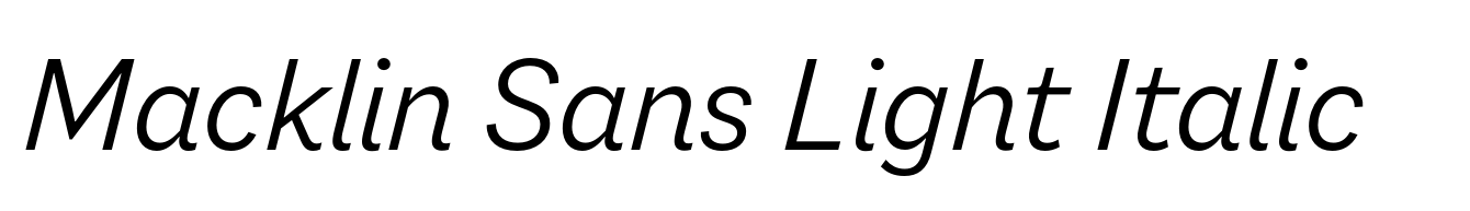 Macklin Sans Light Italic